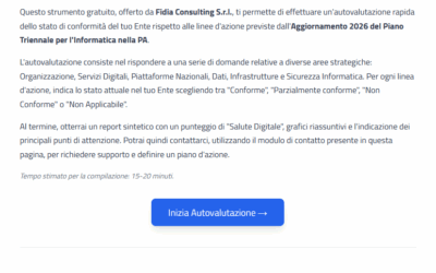 Piano Triennale per l’Informatica nella PA – Aggiornamento 2026: Supportiamo i Comuni nel “labirinto normativo”. Disponibile il nostro servizio di Autovalutazione.